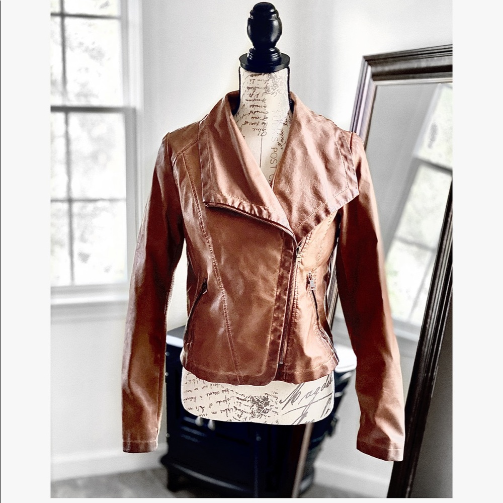 NWOT Bagatelle Tan Faux Leather Jacket